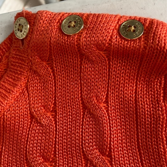 Lauren Ralph Lauren Orange Cable Knit Sweater - Picture 3 of 5